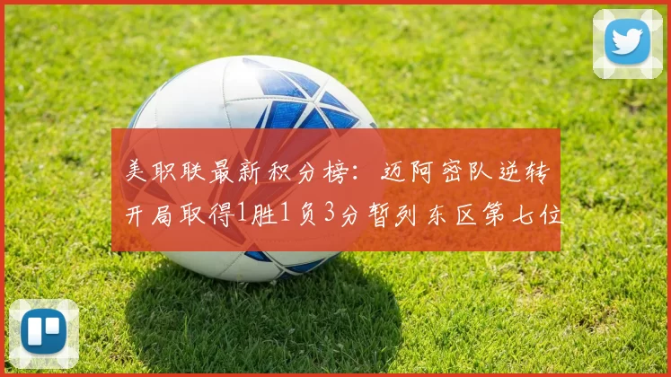 美职联最新积分榜：迈阿密队逆转开局取得1胜1负3分暂列东区第七位